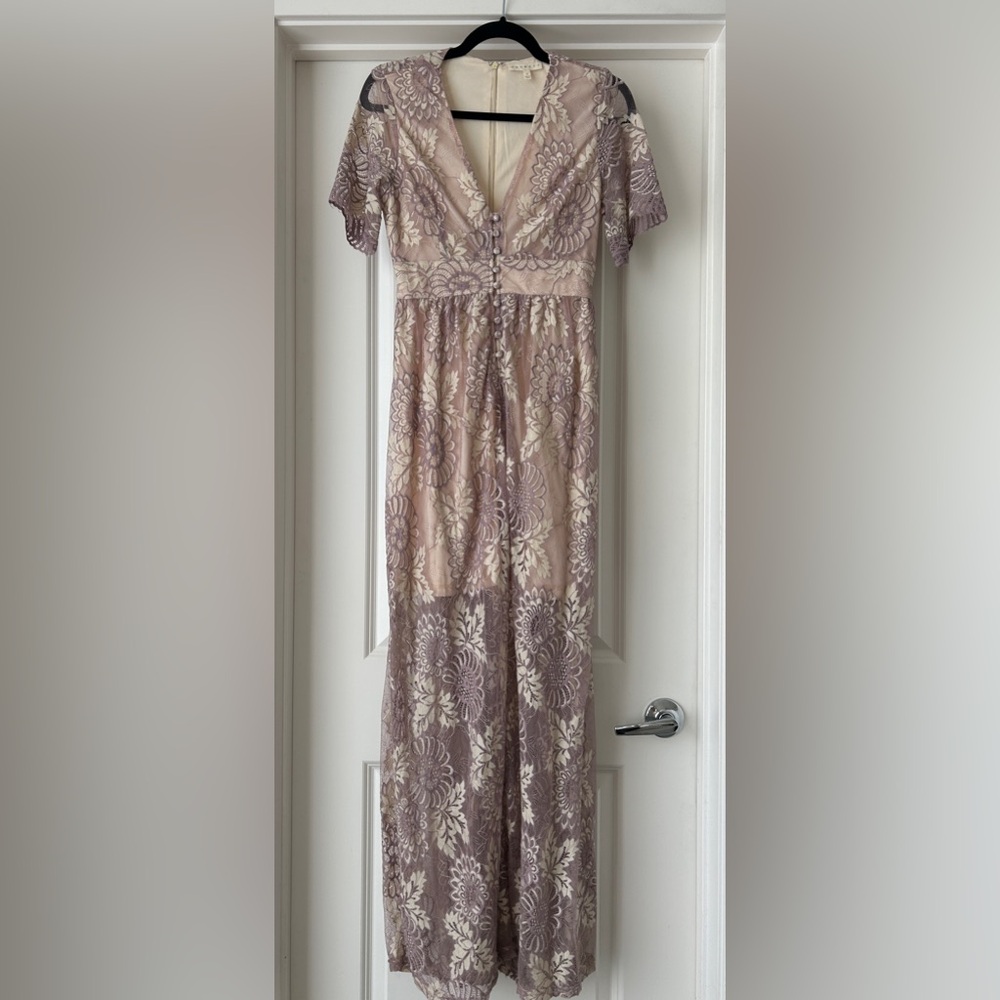 Sheer floral lace maxi dress